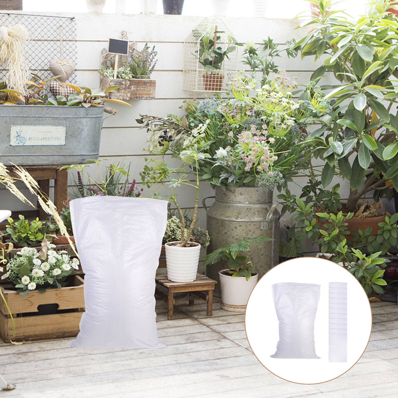 Flood Barrier Bag - 16Pcs Empty Woven Flood Sandbags Heavy