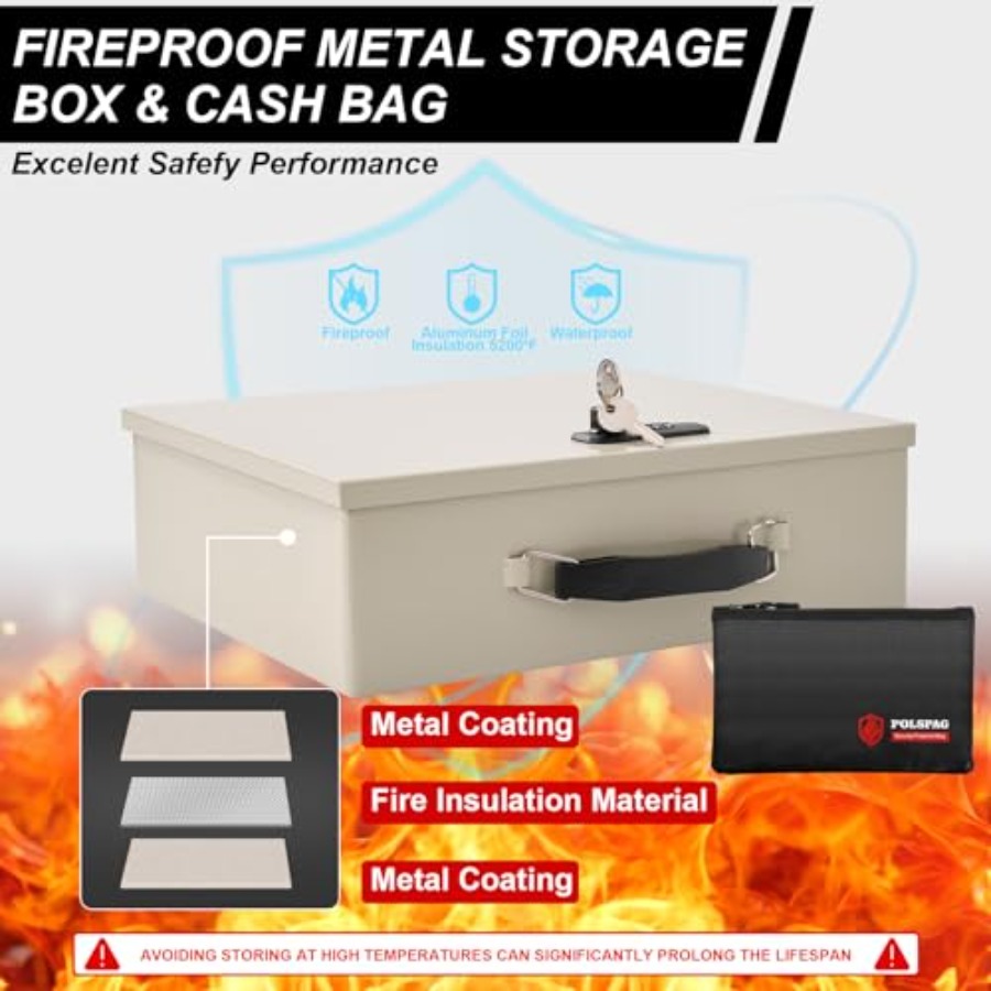 Fireproof Document Box with Ke - Fire Safe Document review and price