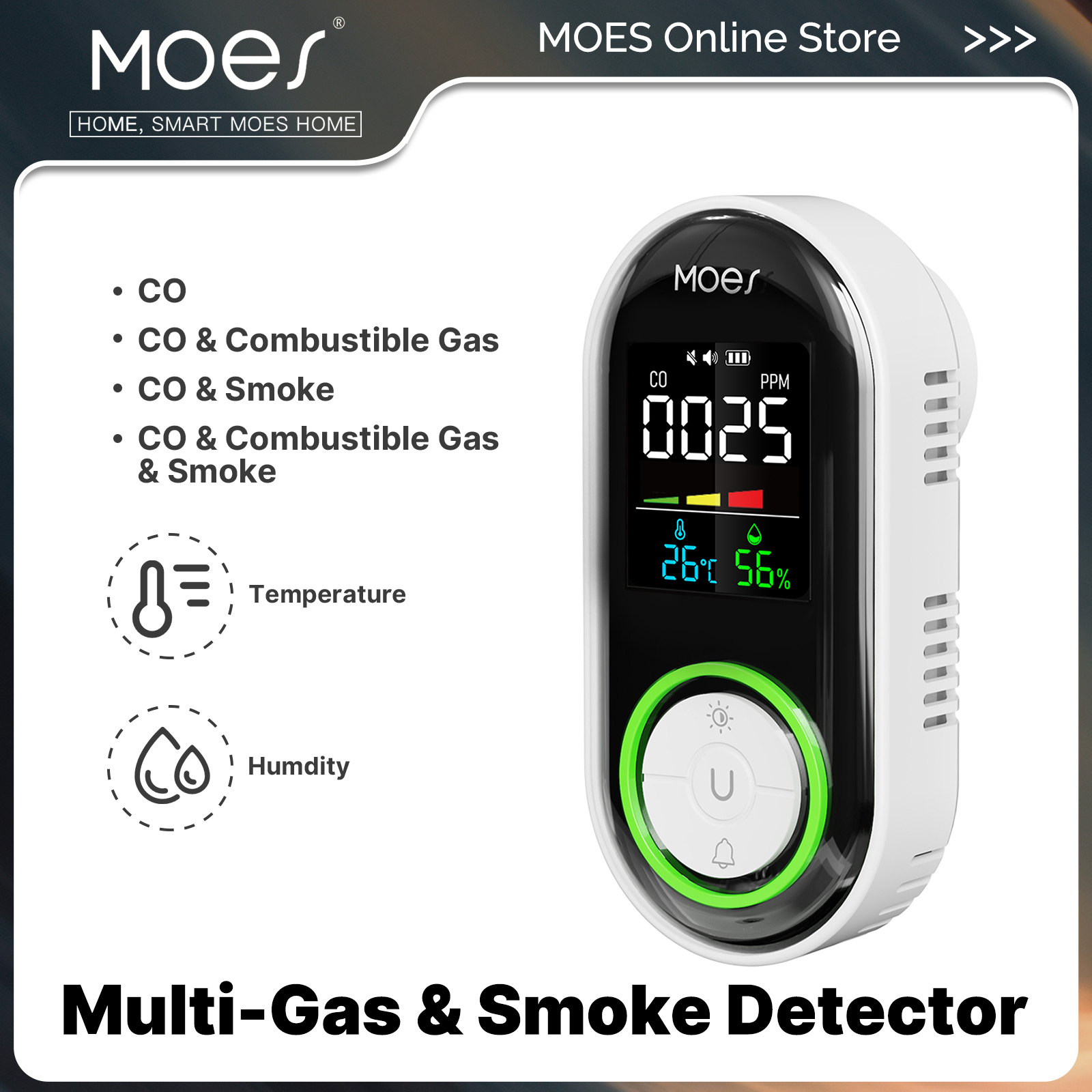 MOES CO Smoke Gas Detector Ala - Co Detector Plug review and price