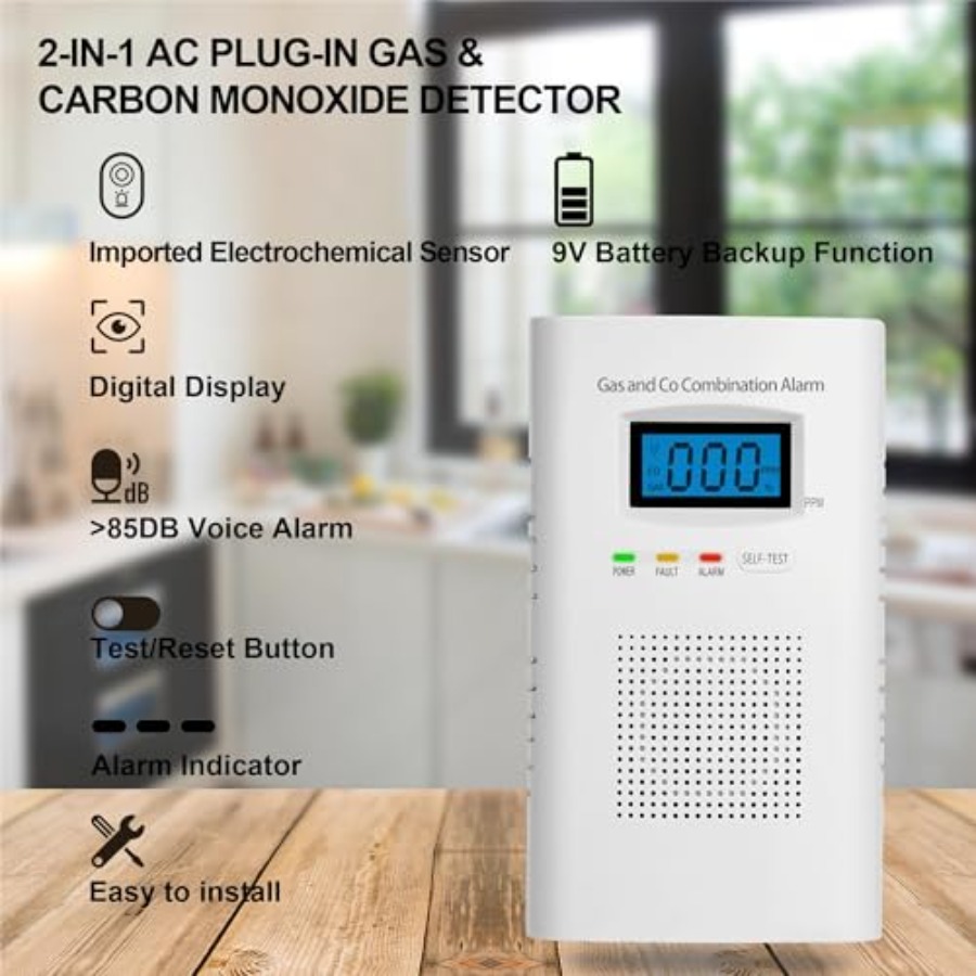 2 Pack Combination Gas and Car - Co Detector Plug review and price