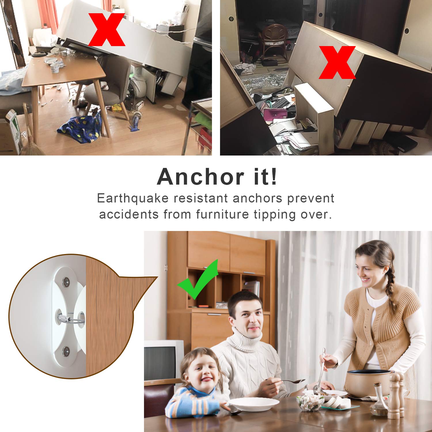 Furniture Anchors (10 Pack), F - Earthquake Anchor Strap review and price