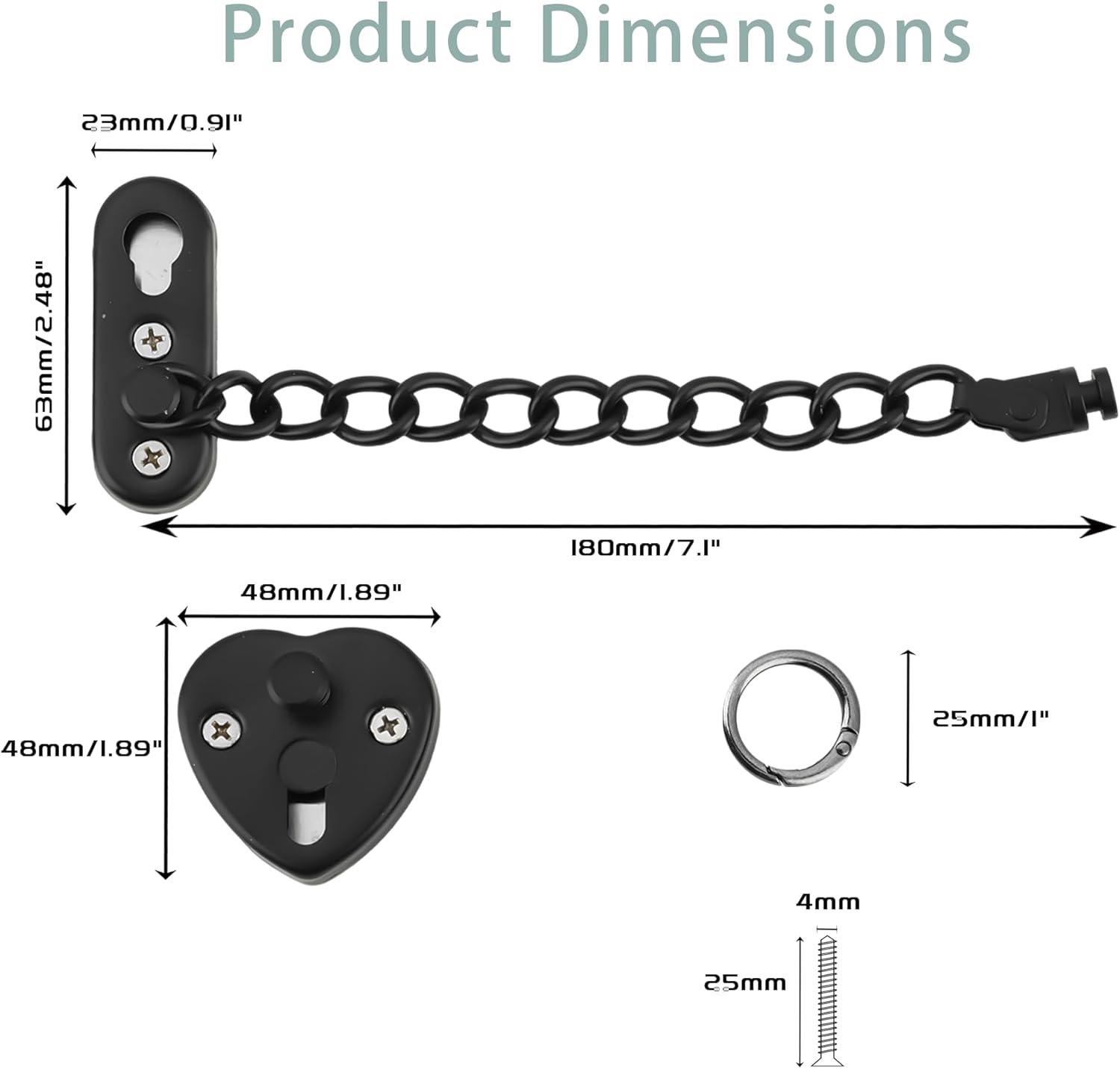 Heart-Shaped Door Chain Lock w - Security Chain Door review and price