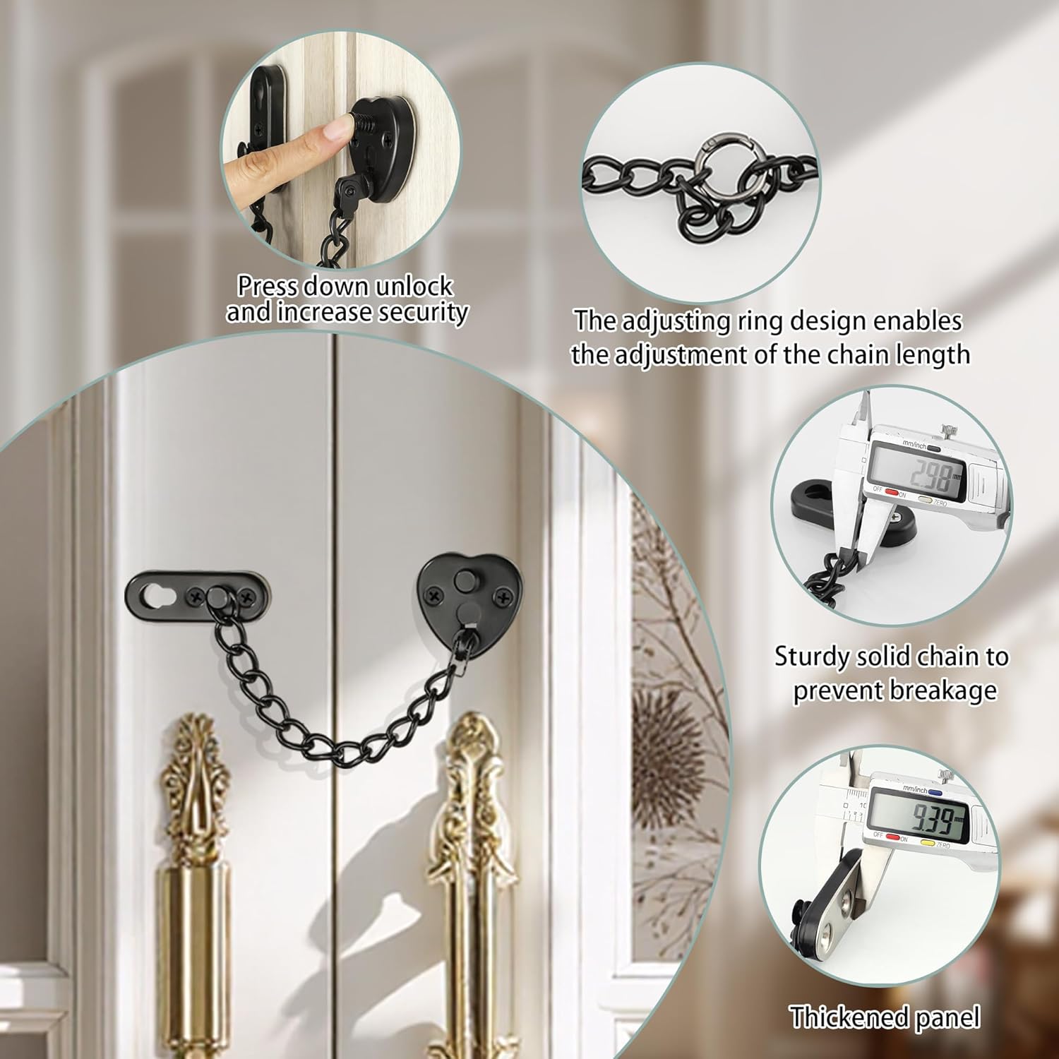 Heart-Shaped Door Chain Lock w - Security Chain Door review and price