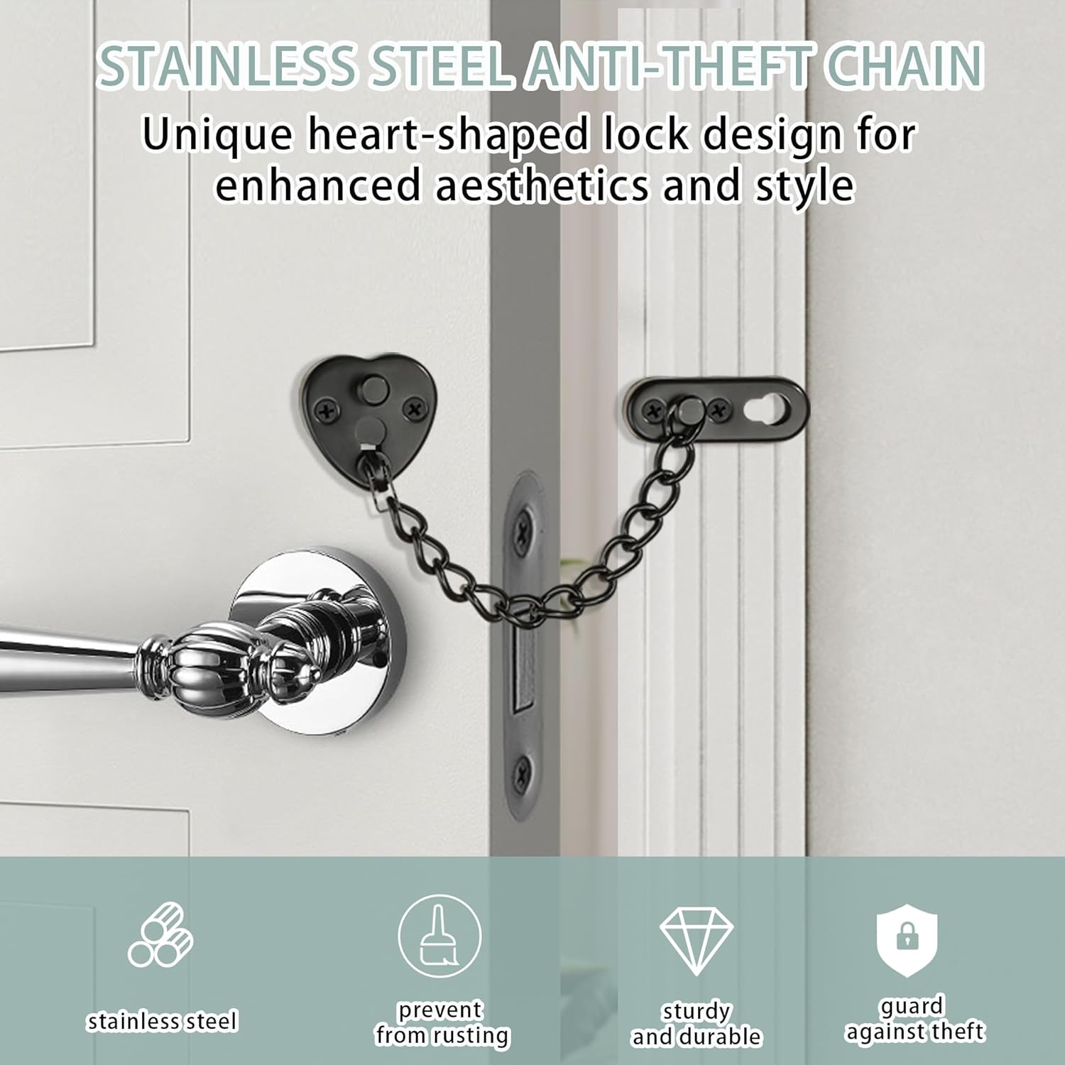Heart-Shaped Door Chain Lock w - Security Chain Door review and price