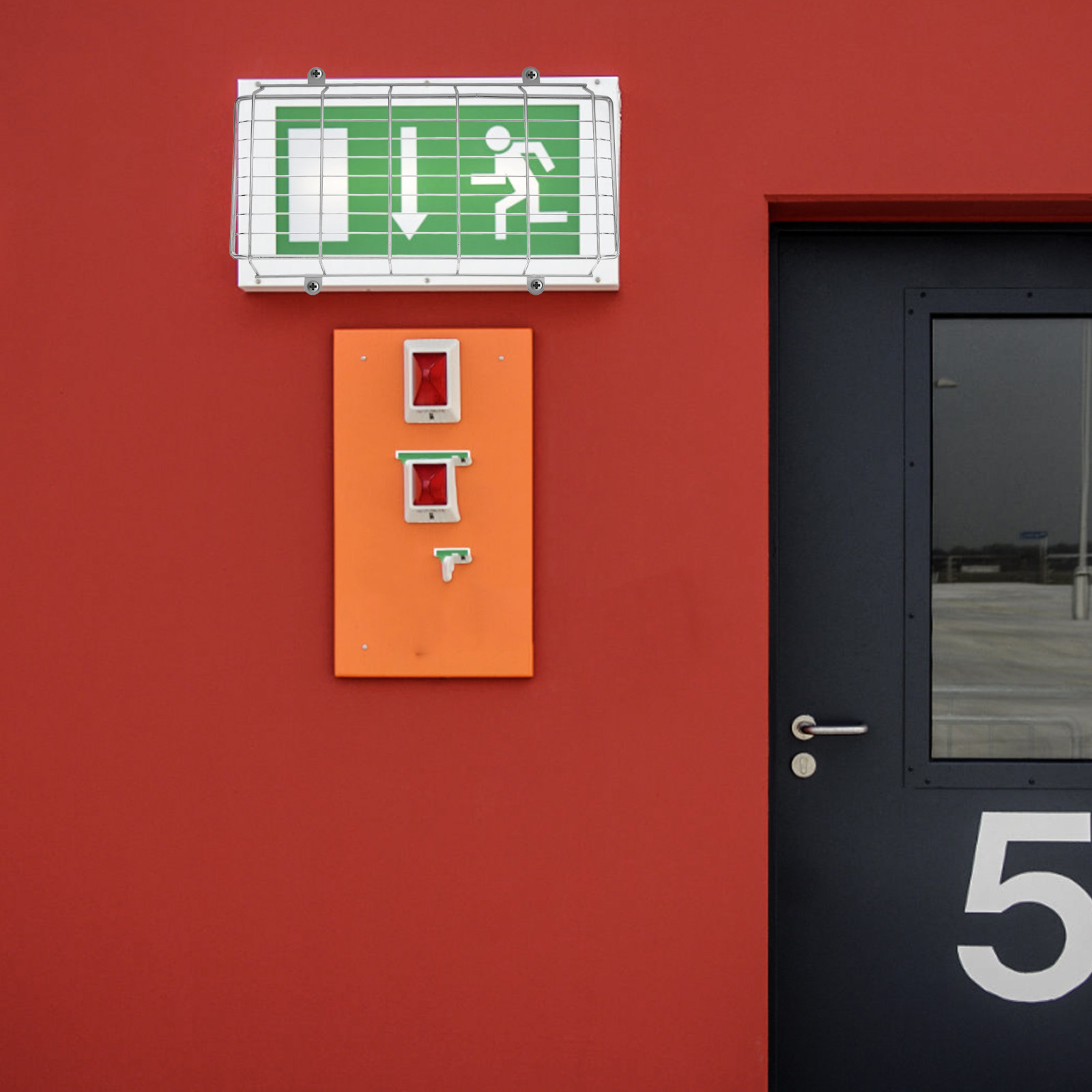 Iron LED Exit Sign Protective  - Emergency Exit Sign review and price