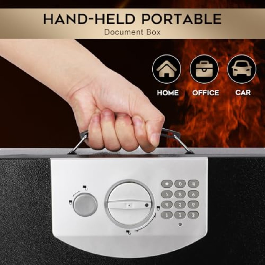 Portable Metal Safe Box with D - Fire Safe Document review and price