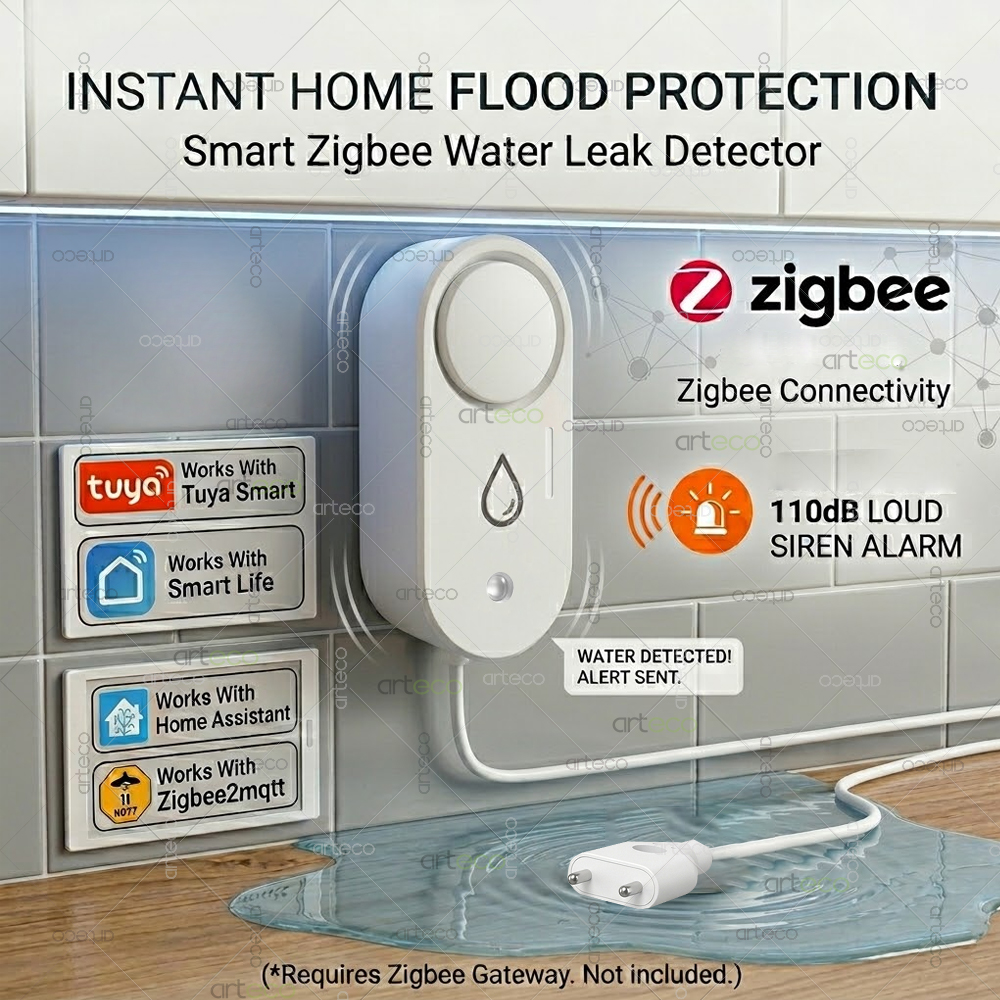 Zigbee Water Leak Detector Sma - Water Alarm Sensor review and price