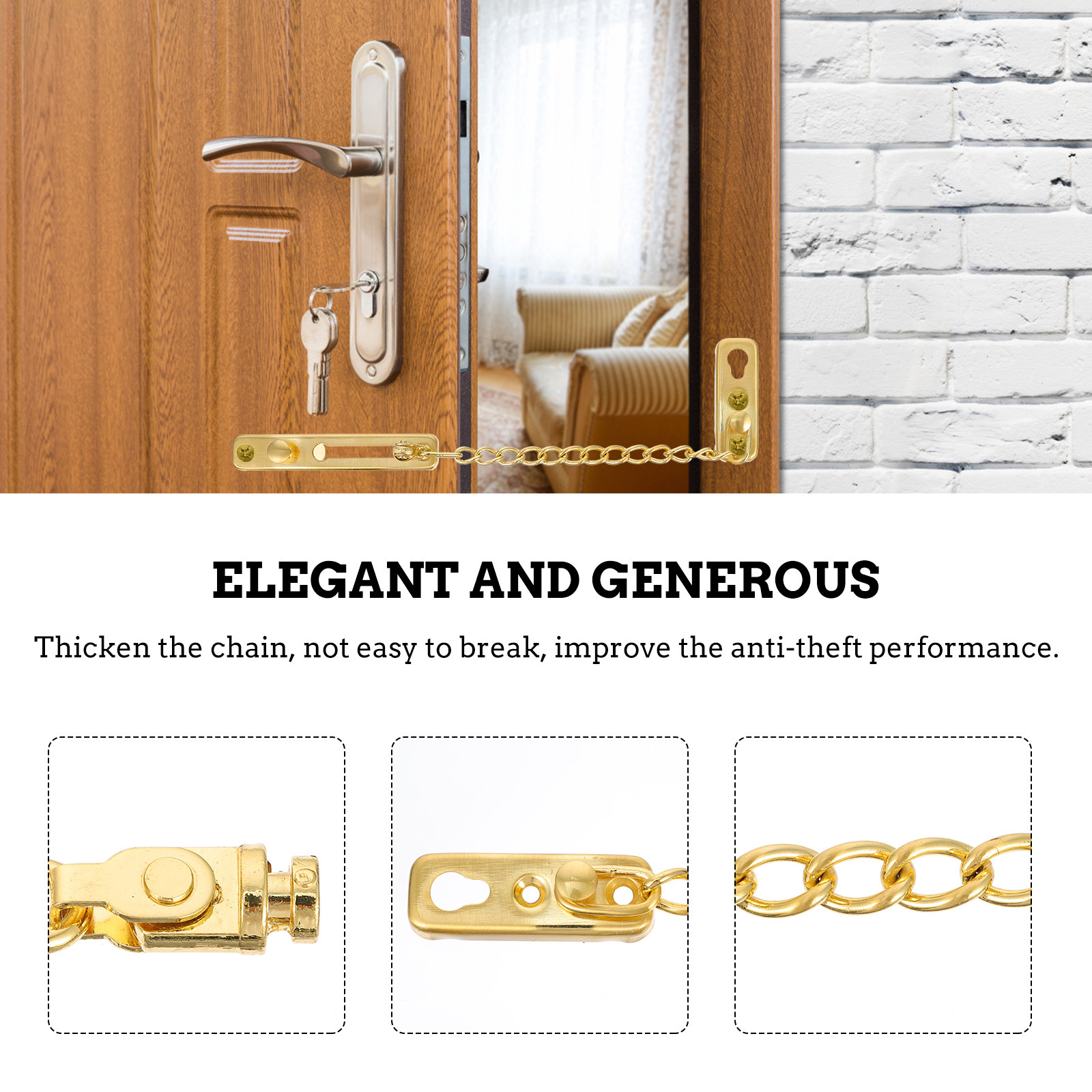 1Set Elegant Stainless Steel D - Security Chain Door review and price
