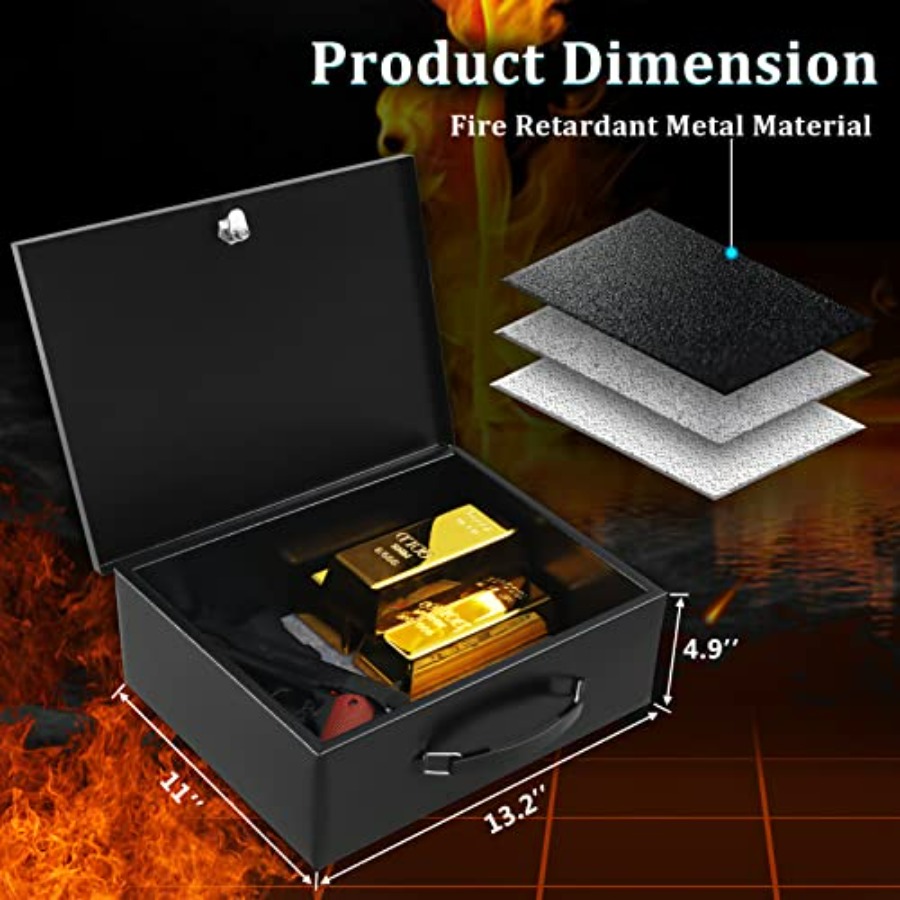 Portable Metal Safe Box with K - Fire Safe Document review and price
